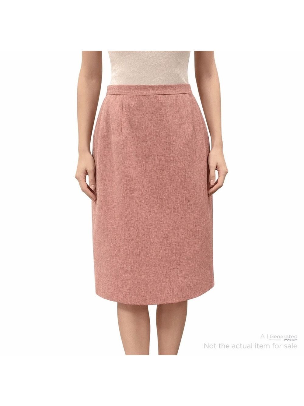 Vintage Pale Pink Tweed Pencil Skirt | Fits Modern US 4 | Size 8 Fully Lined
